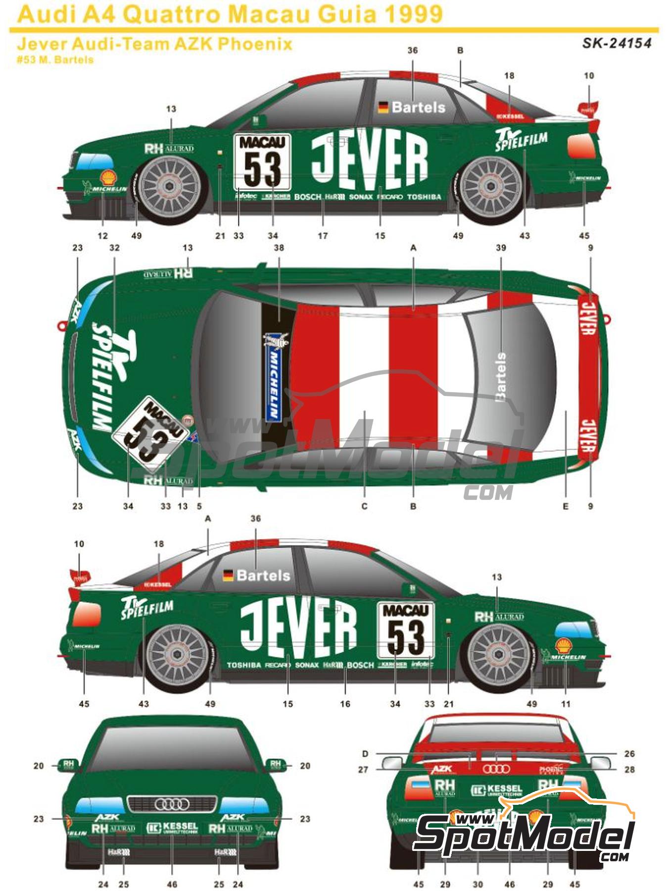 SK Decals SK24154: Marking / livery 1/24 scale - Audi A4 Quattro
